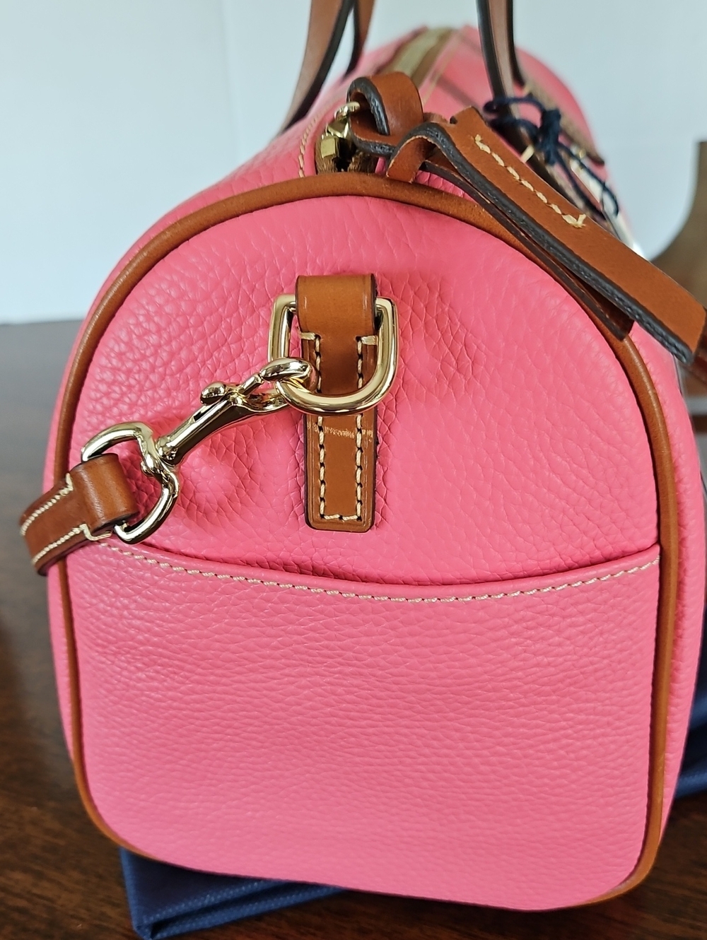 Dooney & Bourke Light Pink Olivia Leather Satchel Bag - Picture 4 of 16
